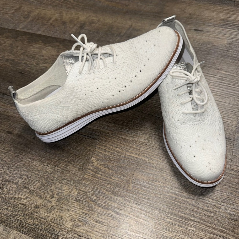 Cole Haan OriginalGrand Stitchlite Wingtip Oxford Shoes White Womens 8B